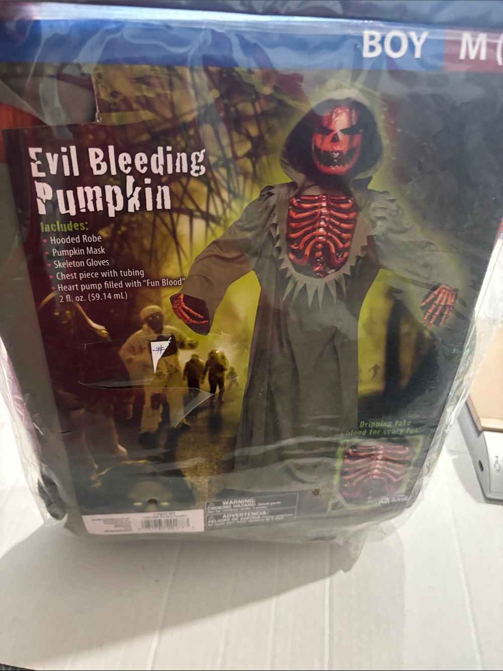 Evil bleeding, pumpkin Halloween costume boy size medium 8